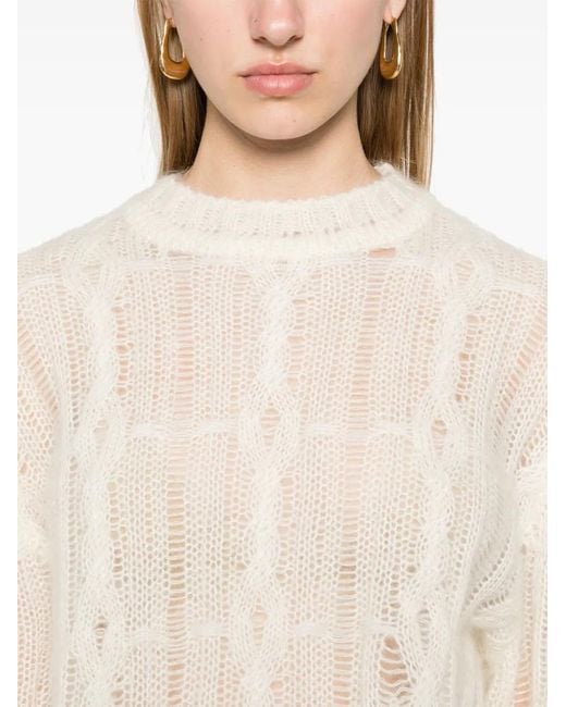 Séfr Natural Open Knit Mohair Sweater