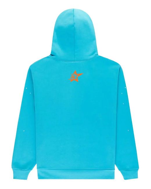 Sp5der Blue Spider-Web Print Hoodie for men