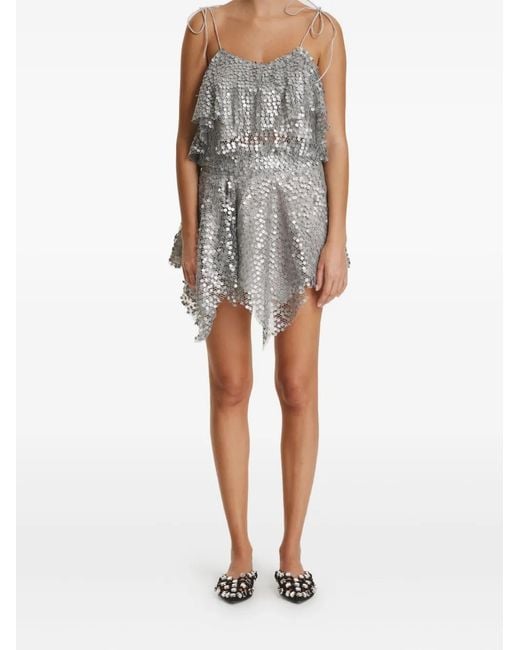 Pink Gray Sequin Mini Skirt