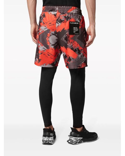 Philipp Plein Camouflage-Print Layered Track Pants for men