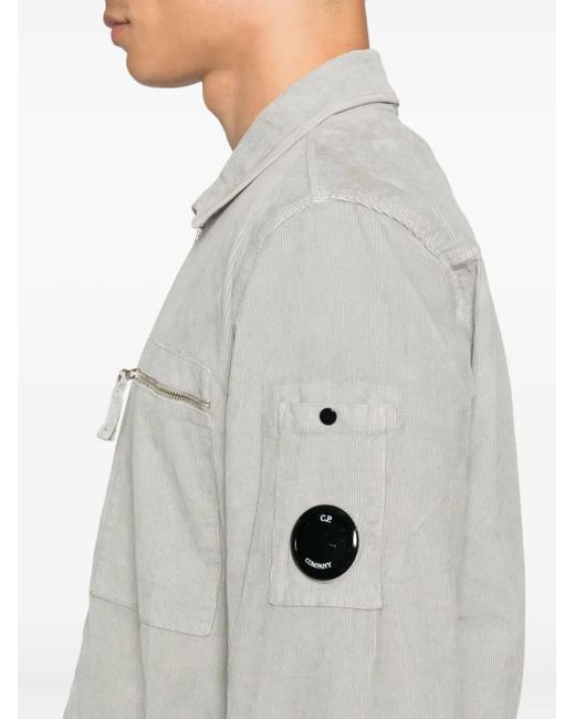 C P Company Gray Zip-Fastening Patch-Pockets Shirt for men