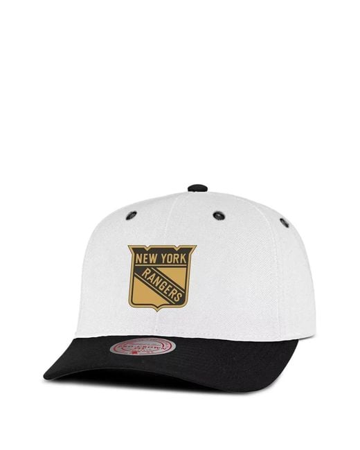 Mitchell & Ness White Embroidered Snapback Cap for men