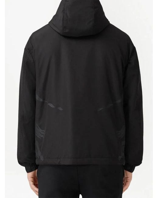メンズ Burberry バーバリー Equestrian Knight プリント ジャケット Black