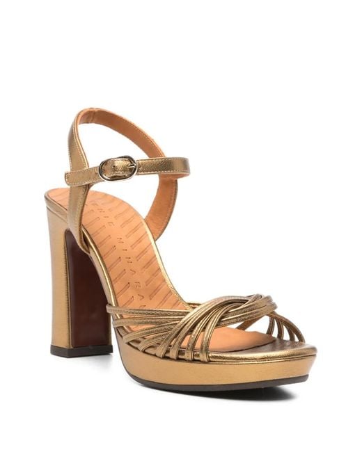Chie Mihara Metallic Woven Platform Sandals