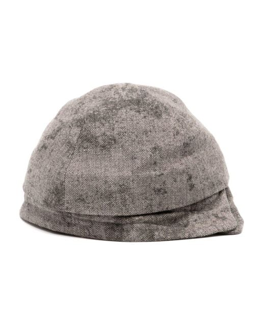 Ziggy Chen Gray Herringbone Bucket Hat for men