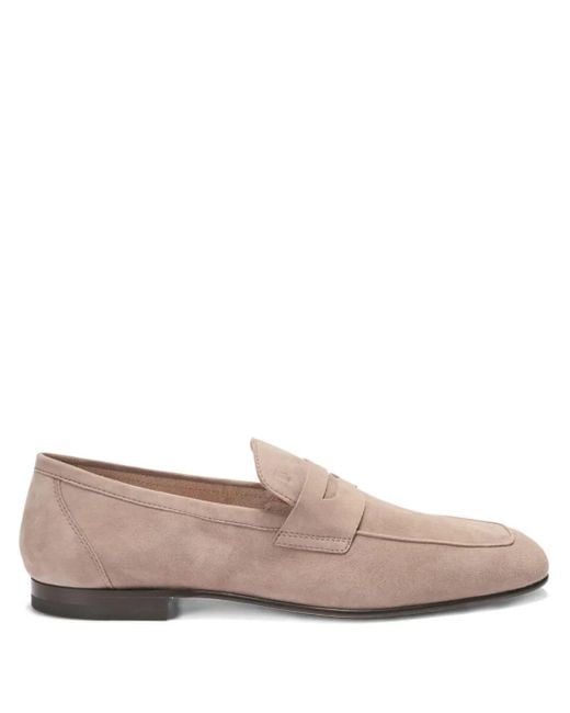Tod's Pink Elegant Suede Loafers for men