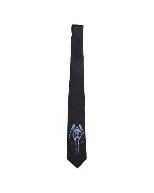 Our Legacy White Fallen Angel Printed Silk Tie for men