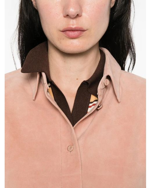 Forte_forte Pink Buttoned Suede Shirt