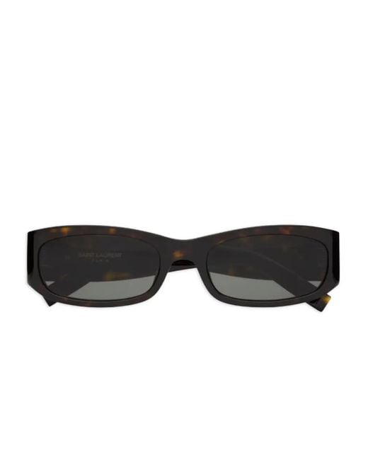 Saint Laurent Black Eckige Sonnenbrille Mit Logo-Schild