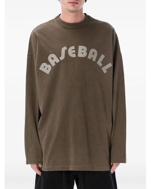 Fear Of God Brown Logo-Print Long-Sleeve T-Shirt for men