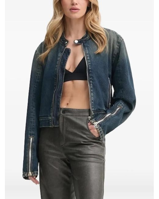 Won Hundred Gray Zip-Up Denim Jacket