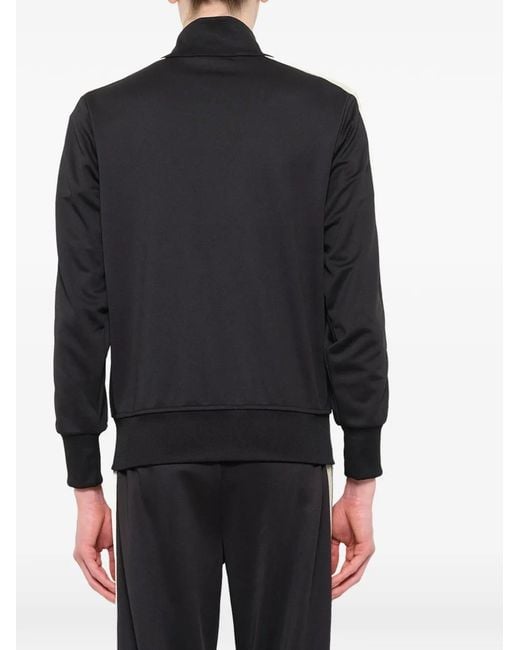 Palm Angels Black Sweat À Logo Brodé Et Manches Rayées for men