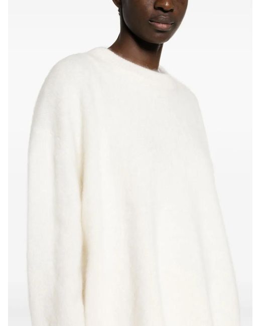 Lisa Yang White Cashmere Crew-Neck Jumper