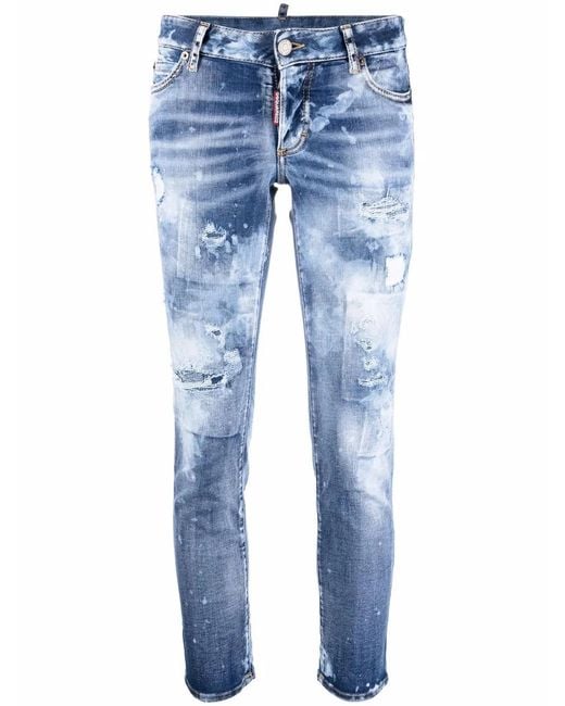 DSquared² Cropped Jeans in het Blue