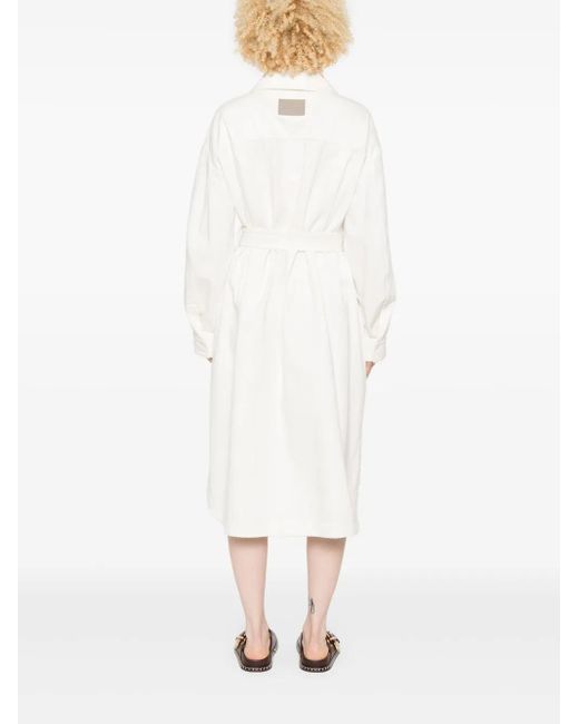 Yves Salomon White Denim Midi Dress