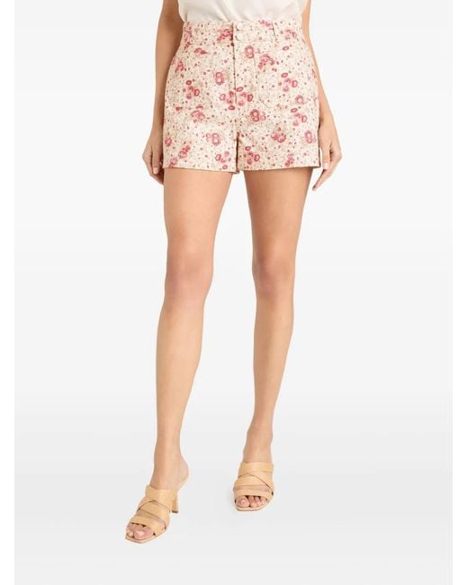 Cinq À Sept Pink Dorothea Floral-Print Shorts