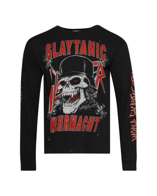 MadeWorn Black Slayer Graphic Long-Sleeves T-Shirt