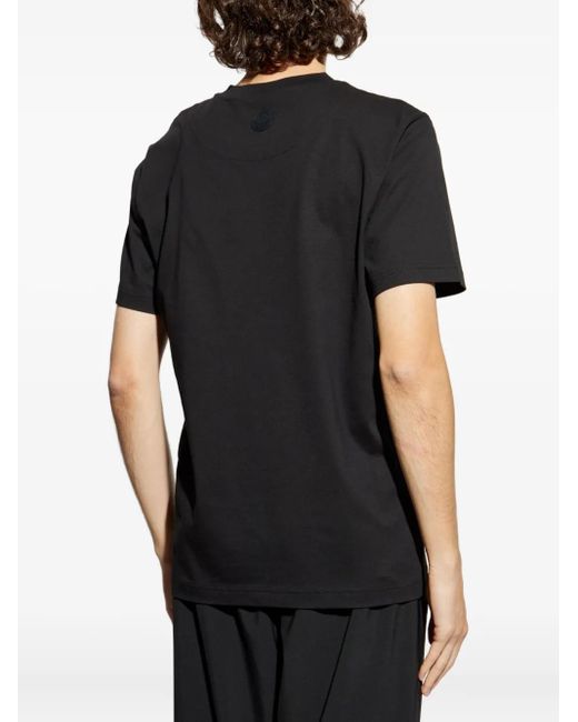 Moncler T-Shirt Met Logo-Reliëf in het Black voor heren