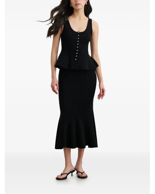 Toccin Black Lynn Pull-On Midi Skirt