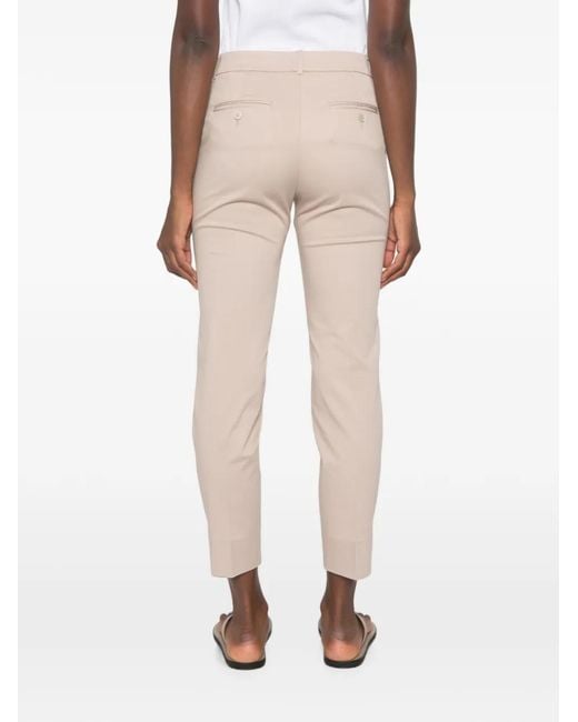 Peserico White Bead-Embellished Crop Trousers