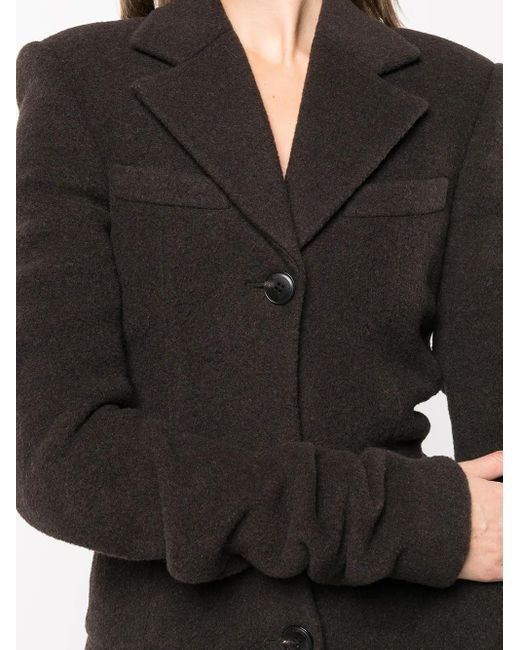 Alexander Wang Black Ruched Sleeve Wool-Blend Jacket