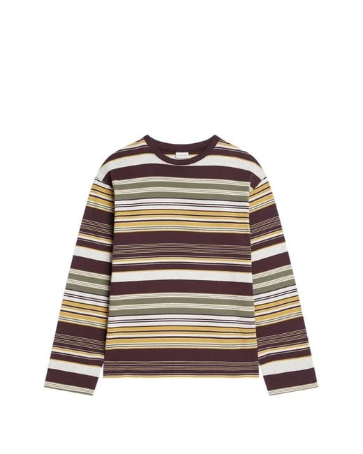 Dries Van Noten Red Striped Cotton Tee for men