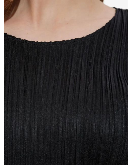 Pleats Please Issey Miyake Black Pleated T-Shirt