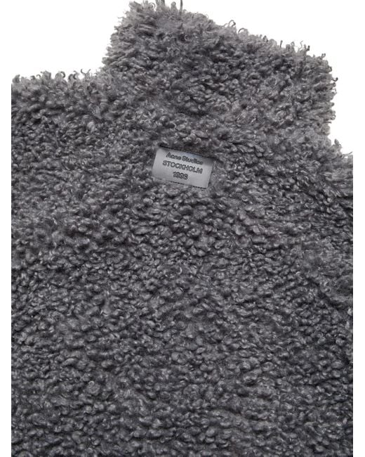 Chaqueta teddy con cuello alto Acne de color Gray