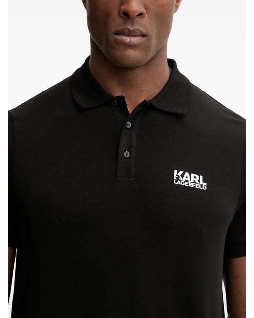 Karl Lagerfeld Black Polo À Logo Imprimé for men