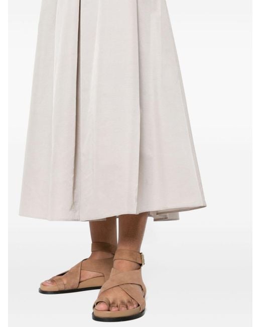 Max Mara White Renoir Pleated Faille Skirt