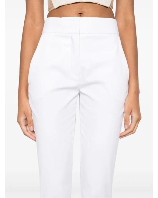Genny White Twill Flared Trousers