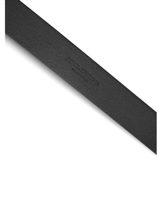 Dolce & Gabbana Black Logo-Plaque Leather Belt for men