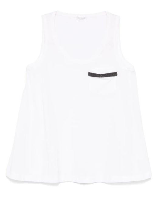 Brunello Cucinelli チェストポケット タンクトップ White