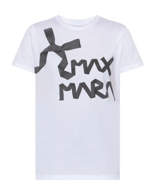 Camiseta con logo estampado Max Mara de color White