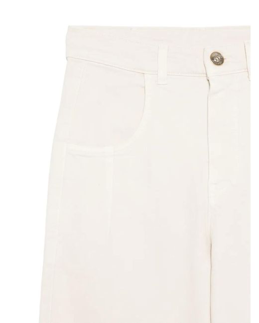 Eleventy White Belt-Loop Trousers