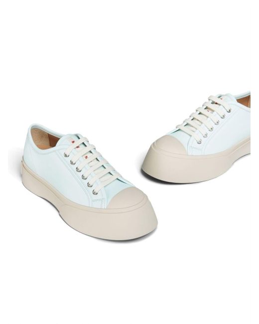 Marni White Pablo Leather Flatform Sneakers