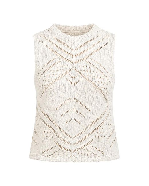 Autumn Cashmere White Chunky-Knit Pointelle Top