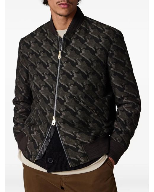 Paul Smith Black Rabbit-Patterned Zip Bomber Jacket for men