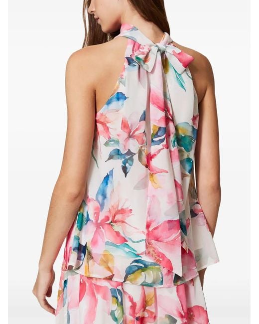 Twinset Pink Floral-Print Top