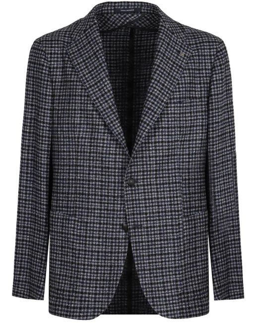 Tagliatore Black Houndstood Single-Breasted Blazer for men