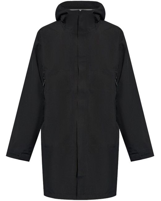 Norse Projects Black Single-breasted Hooded Coat for men