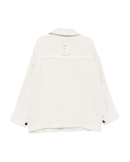 FIVE CM White Logo-Patch Shirt Jacket for men