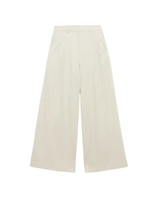 Jonathan Simkhai White Ramsey Pleated Trousers