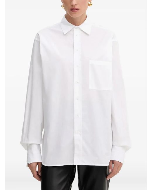 Boss White Pocket-detail Shirt