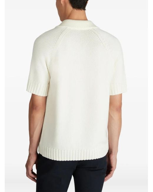 Zanone White Short-Sleeve Wool T-Shirt for men
