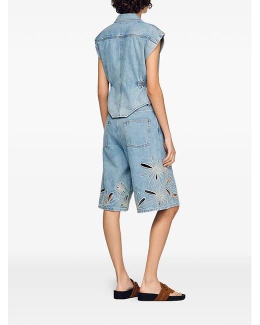 Sandro Blue Denim Top