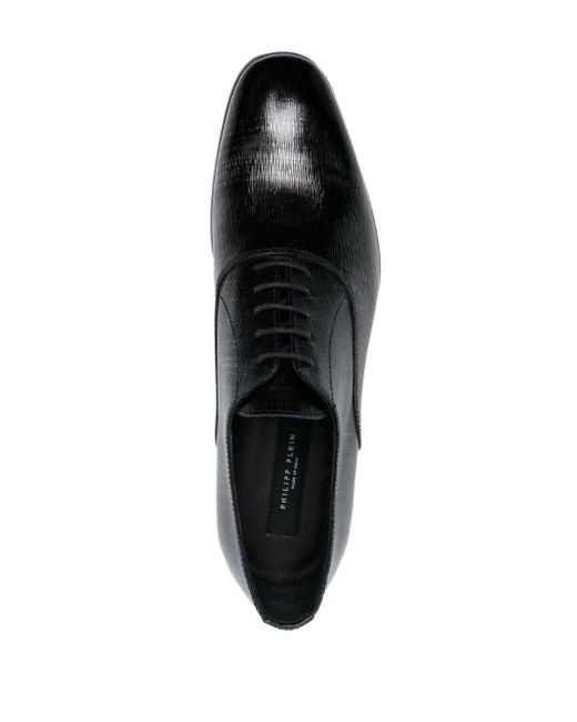 Philipp Plein Black Almond-toe Leather Loafers for men