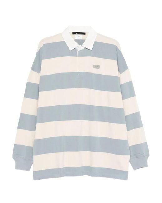 Ksubi White Striped Polo Top