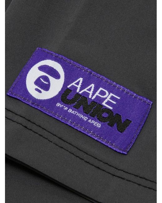 Aape By A Bathing Ape Black Logo-Print Shorts for men