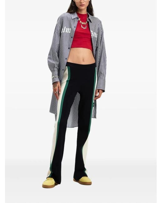 Palm Angels Cb Racing Gebreide Flared Broek in het Blue